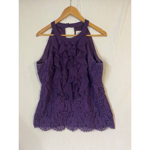 eci New York purple lacey halter top - Picture 1 of 3